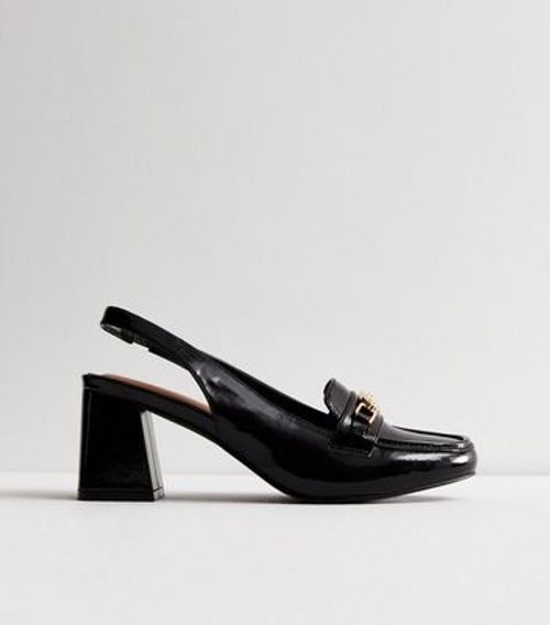 Black Patent Slingback Block...