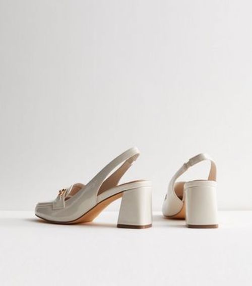 Off White Patent Slingback...