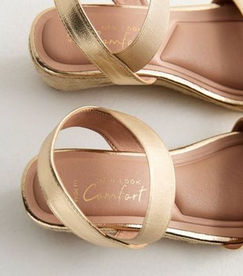 Wide Fit Gold Low Espadrille...