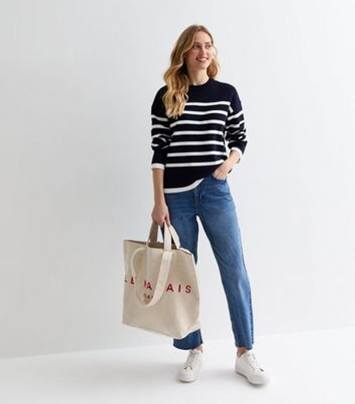 Navy Stripe Crew Neck Jumper...