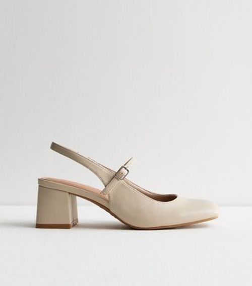 Stone Square Toe Block Heel...