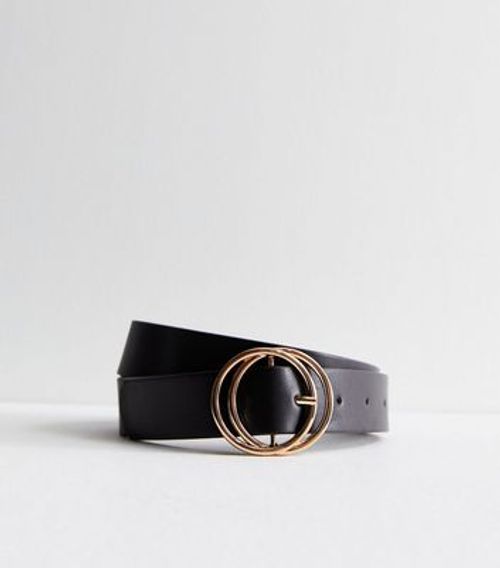 Black Double Circle Buckle...