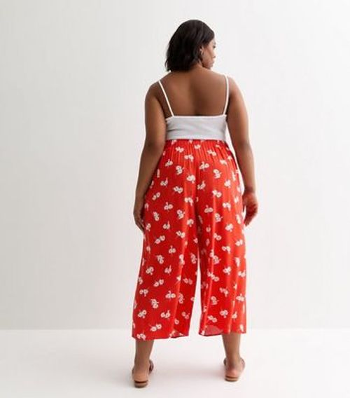 Curves Red Ditsy Floral Print...