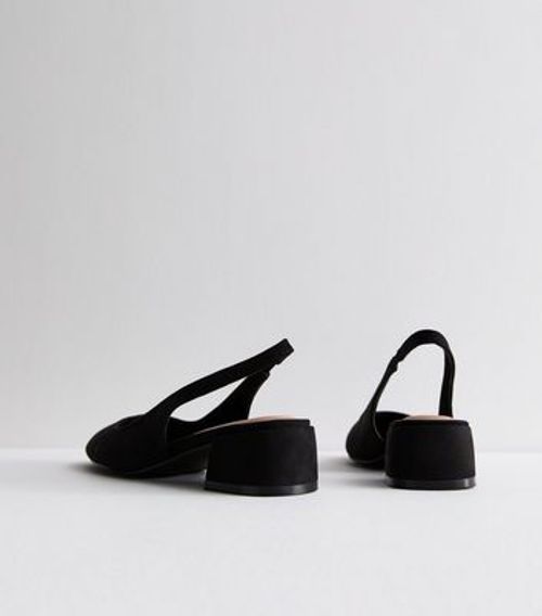 Black Suedette Block Heel...