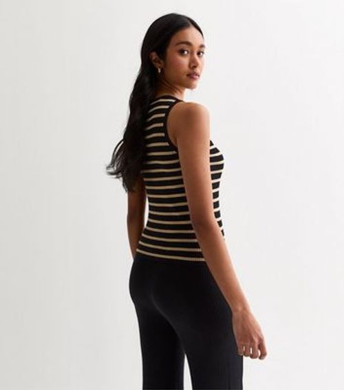 Black Stripe Ribbed Knit...