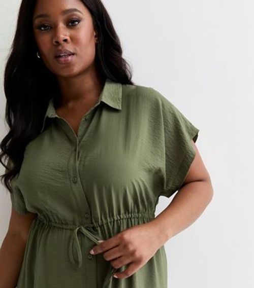 Curves Khaki Short Sleeve...