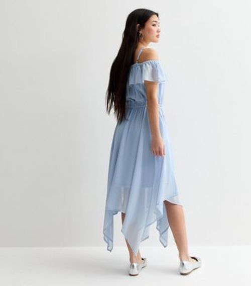 Girls Pale Blue Chiffon...