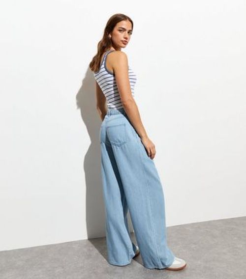 Pale Blue High Waist Wide Leg...