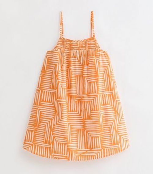 Orange Abstract Print Cotton...