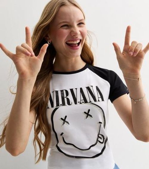 Girls Black Nirvana Logo...