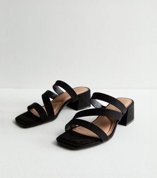 Black Suedette Strappy Block...