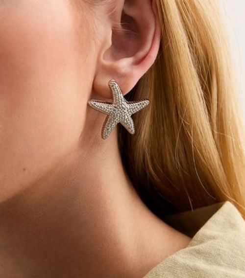 Silver Tone Textured Starfish...