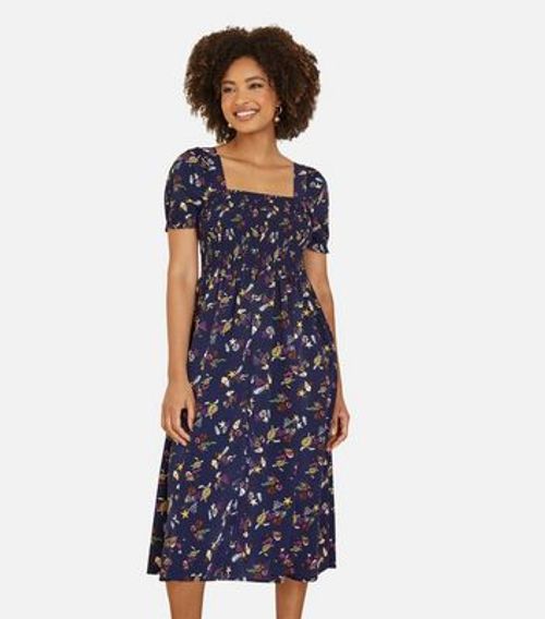 Yumi Navy Sealife Print Midi...