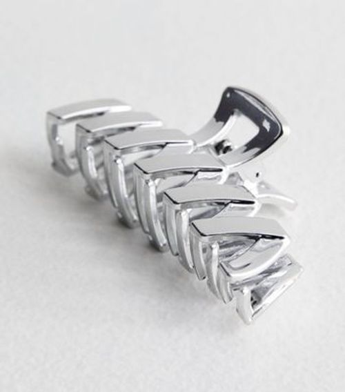 Silver Zig Zag Hair Claw Clip...