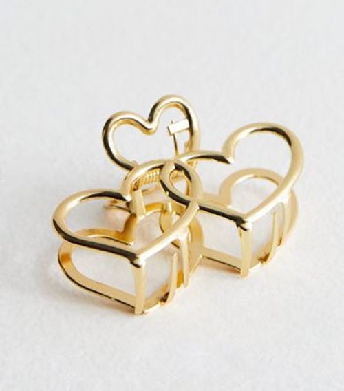 Gold Cut Out Heart Hair Claw...