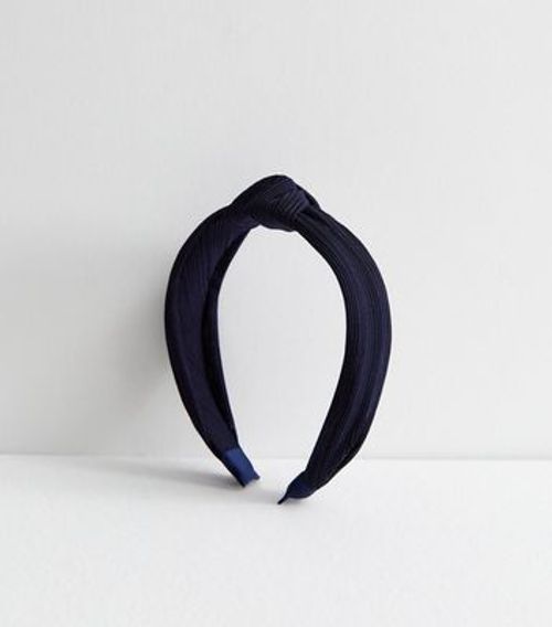 Navy Ribbed Knot Headband New...