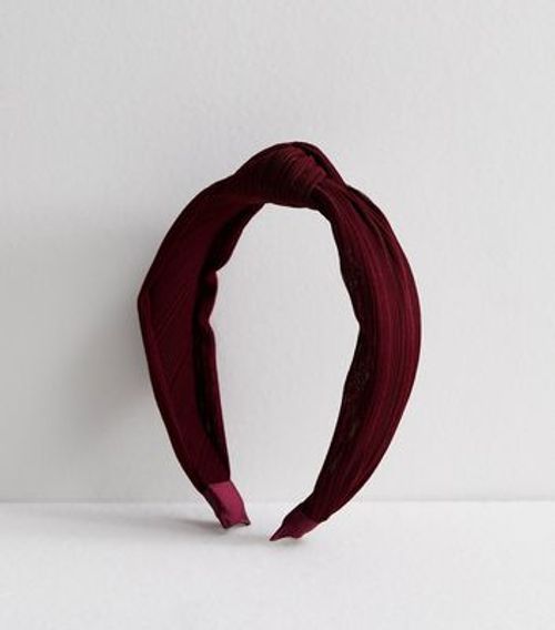 Burgundy Ribbed Knot Headband...