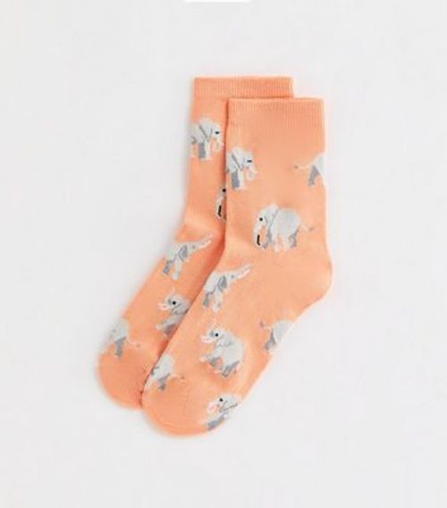 Coral Elephant Tube Socks New...