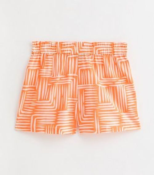 Orange Abstract Print Cotton...