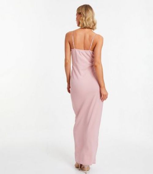 QUIZ Pink Ruched Maxi Dress...