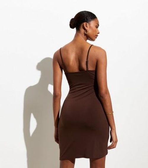 Dark Brown Jersey Strappy...