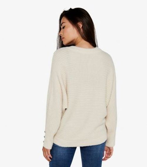 Apricot White Fluffy Knit...