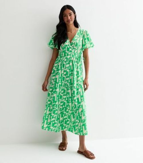 Green Abstract Pattern Midi...