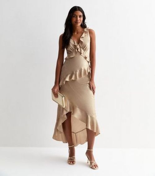 Gold Foil Sleeveless Ruffle...