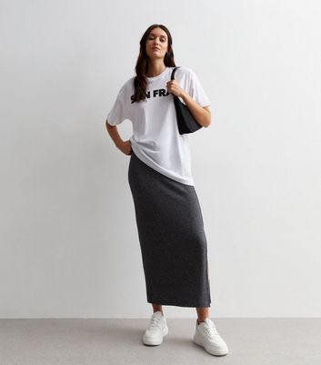 Grey split hem skirt outlet