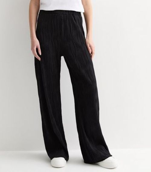 Black Ripple Wide Leg...