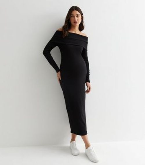 Maternity Black Bardot Midaxi...