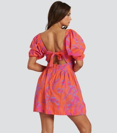 South Beach Orange Twist Front Cut-Out Mini Dress New Look