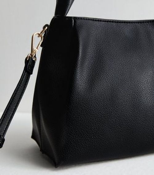 Black Leather-Look Grab Tote...