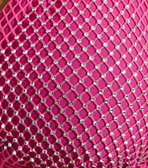 Bright Pink Diamanté Mesh...