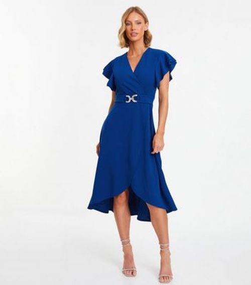QUIZ Blue Belted Wrap Front...