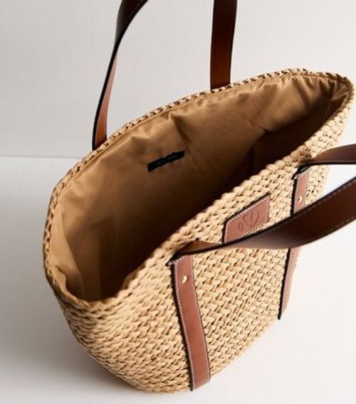 Stone Raffia Large Basket Bag...