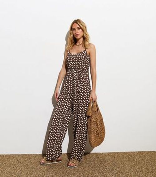 Brown Polka Dot Print...