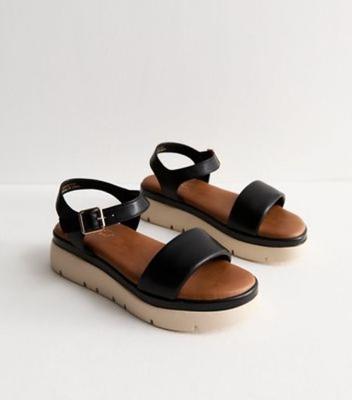 Black 2-Part Flatform Sandals...