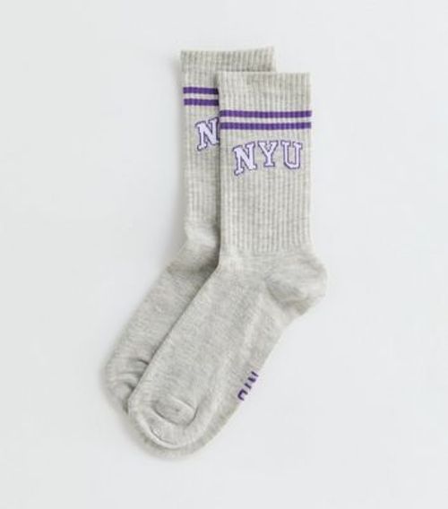 Pale Grey NYU Tube Socks New...