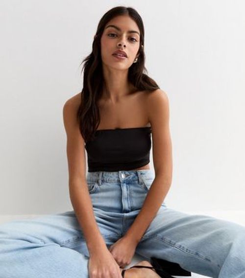 Black Bandeau Crop Top New...