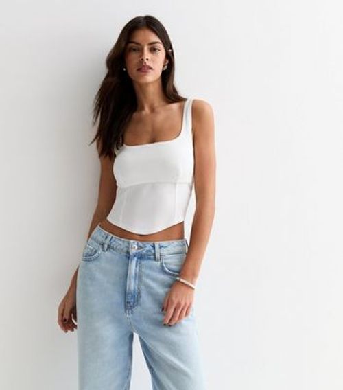 Cream Corset Crop Top New Look