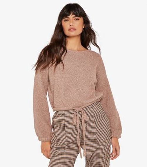 Apricot Tie Front Crop Jumper...