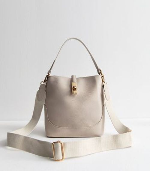 Pale Grey Bucket Bag New Look