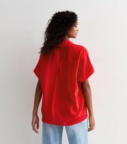 Red Oversized Check Print...