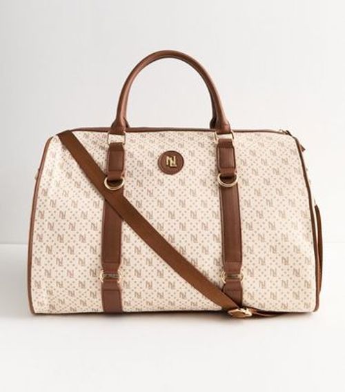 Cream NL Monogram Travel...