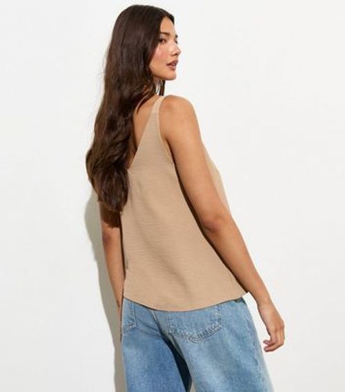 Camel Button-Through Cami Top...