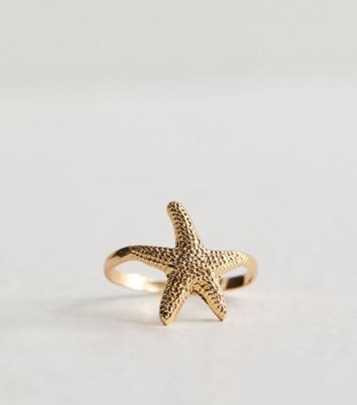 Gold Starfish Ring New Look