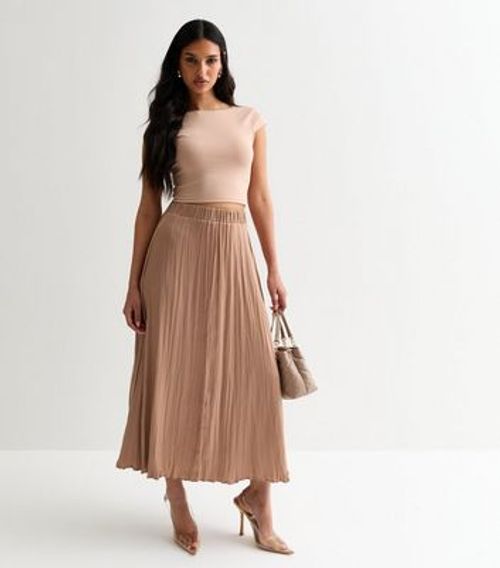 Mink Crinkle Pleated Midi...