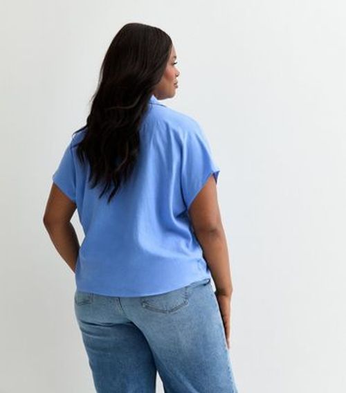 Curves Pale Blue Linen-Blend...