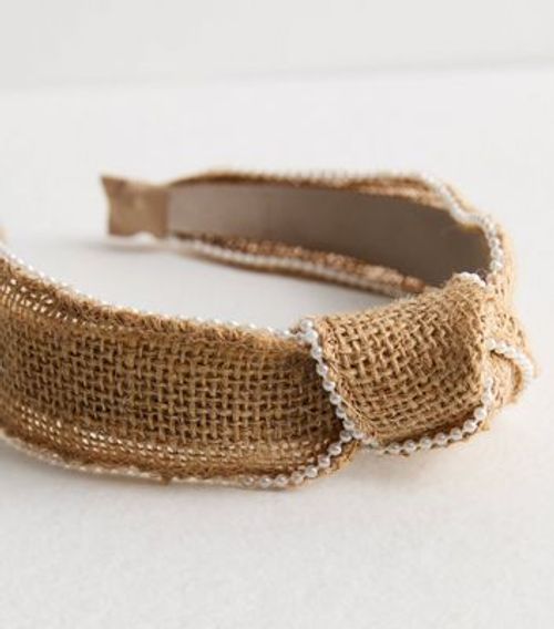 Brown Straw Knot Headband New...